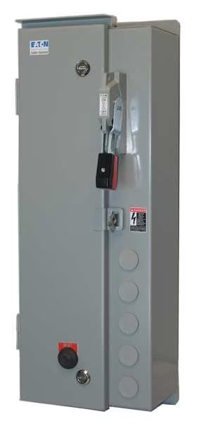 Nonreversing NEMA Magnetic Motor Starter, 12 NEMA Rating, 480V AC, 3 Poles, 1NC/1NO, Eaton, Mfr#: ECN0518CAA-R63/CL30