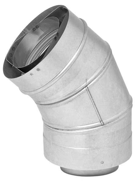 Vent Pipe Elbow, 45 Degree, 6In L, 3In Dia., Metal Fab, Mfr#: RTG20151GB