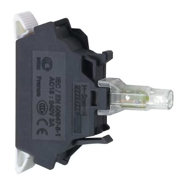 Lamp Module With Bulb 22 mm, White, Schneider Electric, Mfr#: ZBVB15