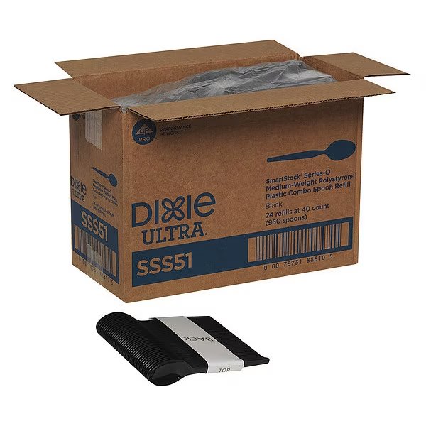 Spoon, Black, Medium Weight, PK960, Dixie, Mfr#: SSS51