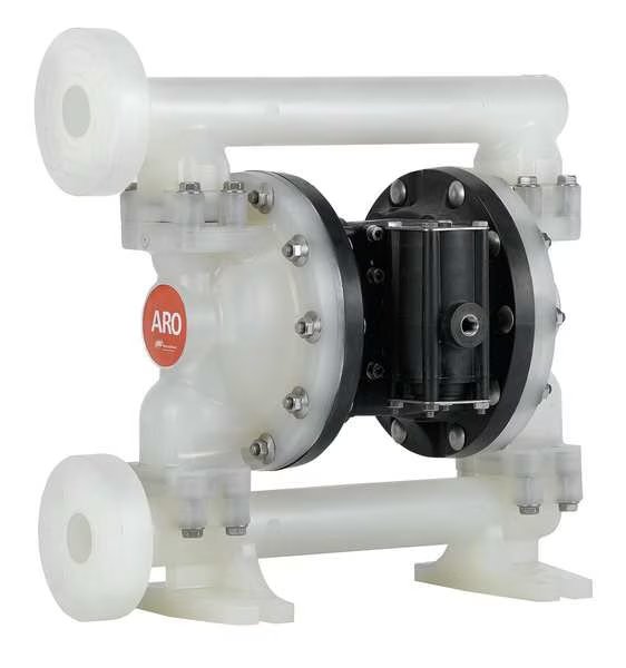 Double Diaphragm Pump, Polypropylene, Air Operated, Santoprene, 53 GPM, Aro, Mfr#: PD10P-FPS-PAA