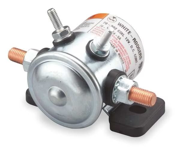 DC Power Solenoid, Dust Resistant, 50 A, 36V DC, SPNO, Continuous Duty, #10-32, Isolated Coil Type, White-Rodgers, Mfr#: 70 120224S1