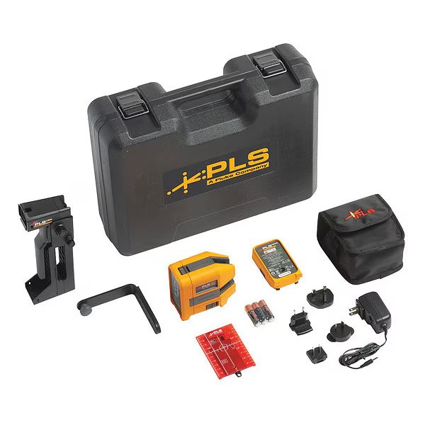 Cross Line Laser, Automatic Self-Leveling, Pls, Mfr#: PLS 180R RBP KIT