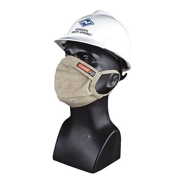 Face Mask, 6" H, 4" W, Tan, Fabric, Reusable, Tecgen, Mfr#: FRSGMASK-5TTN