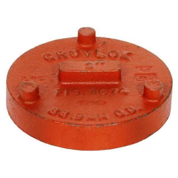 End Cap, Ductile Iron, 14 in, Orange, Gruvlok, Mfr#: 0390030542