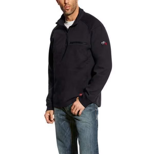 FR 1/4 Zip, Men's, XL, Black, Tall, Ariat, Mfr#: 10023985