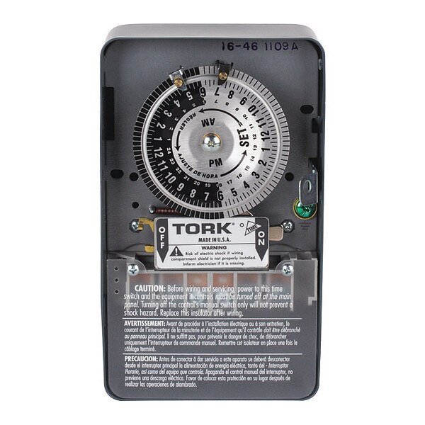Time Switch, 24 Hour, 120-277V, Tork, Mfr#: 1109A-PC