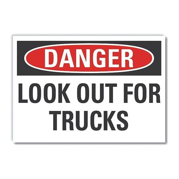 Traffic Safety Danger Reflective Label, 3 1/2 in H, 5 in W, Reflective Sheeting, LCU4-0426-RD_5X3.5, Lyle, Mfr#: LCU4-0426-RD_5X3.5
