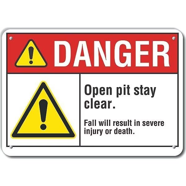 Danger Sign, 7 in H, 10 in W, Plastic, Vertical Rectangle, English, LCU4-0057-NP_10X7, Lyle, Mfr#: LCU4-0057-NP_10X7