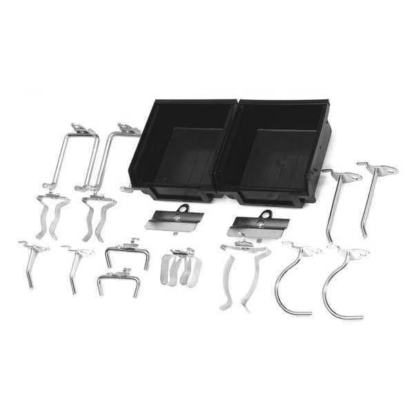 18 pc. Pegboard Hook & Bin Assortment for 1/8 In. and 1/4 In. Pegboard (16 Asst Hooks & 2 Bins), Triton Products, Mfr#: 918