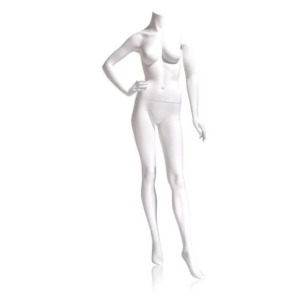 Mondo Mannequins Eve White Headless Female Mannequin, Pose 2 W/ base, Econoco, Mfr#: EVE-2HL
