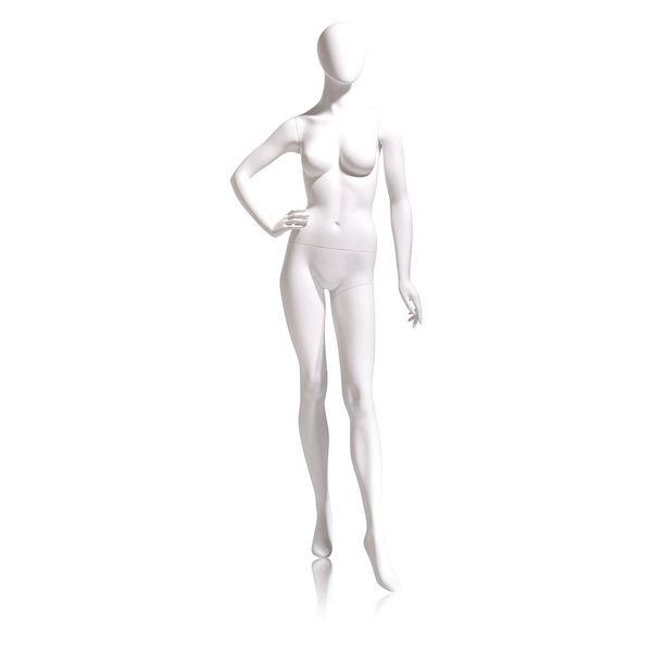 Mondo Mannequins Eve White Oval Head Female Mannequin, Pose 2 W/ base, Econoco, Mfr#: EVE-2H-OV