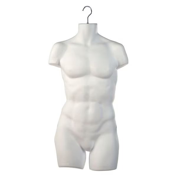 Mondo Mannequins Mens Half Round Torso Form, White, PK13, Econoco, Mfr#: MHR26/W