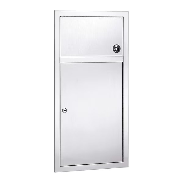 28 gal Trash Can, Stainless Steel, Bradley, Mfr#: 3251-000000