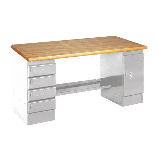 Pedestal Bench, WH, Equipto, Mfr#: 255-6W-WH
