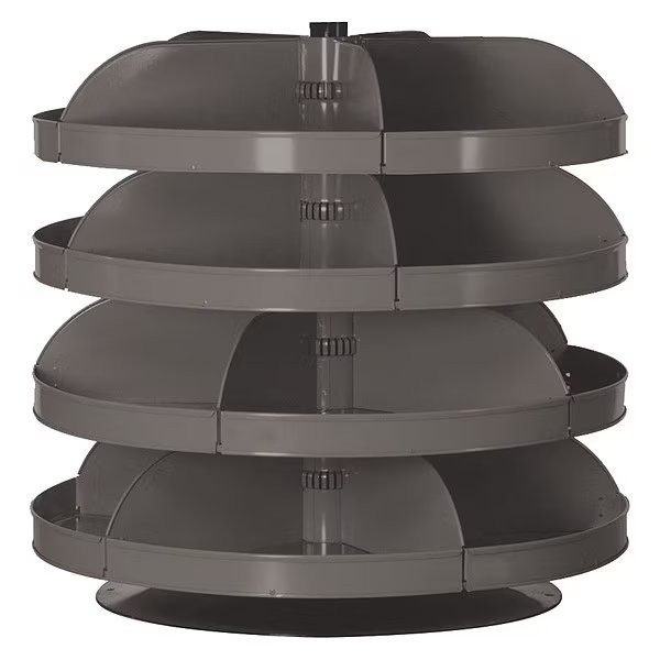 Prime Cold Rolled Steel Revolving Storage Bin, 34 in D x 34 1/2 in H x 34 in W, 4 Shelves, Gray, Durham Mfg, Mfr#: 1304-95