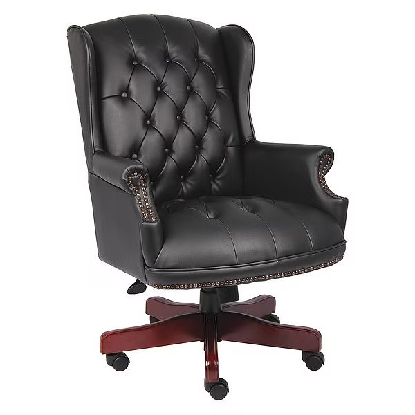 Traditional Chair, 30 in W 32" L 44" H, Fixed, Boss, Mfr#: B800-BK
