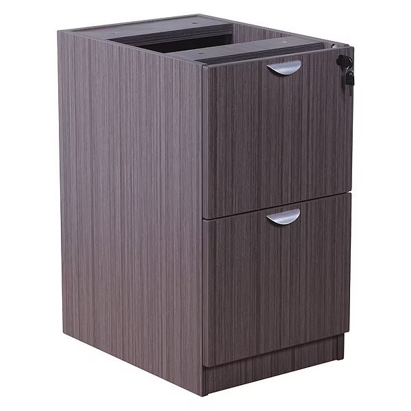 Pedestal Desk, Laminate Frame, Driftwood Base, Laminate Base, Driftwood Frame, Driftwood, Boss, Mfr#: N176-DW