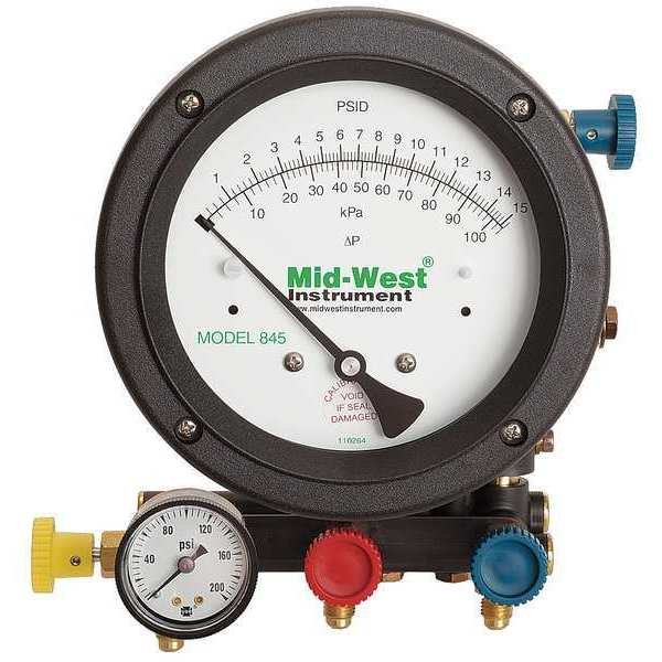 Backflow Preventer Test Kit, 5 Valves, Midwest Instrument, Mfr#: 845-5