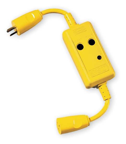 Line Crd GFCI, 1.5 ft., Ylw, 15A, 5-15P, 120V
