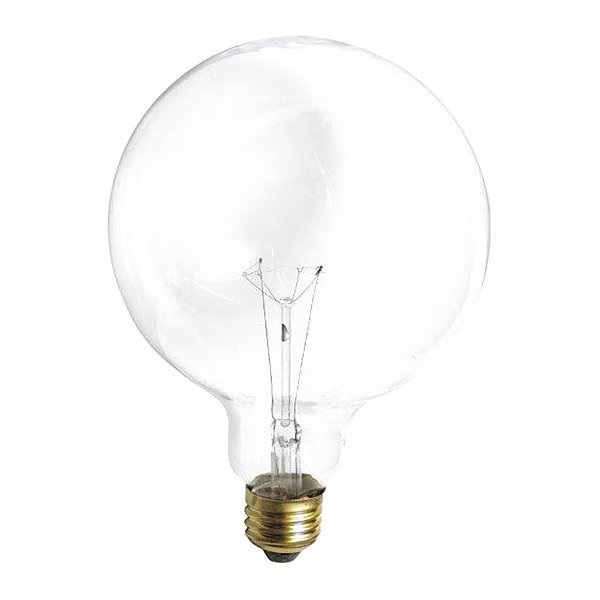 100 W G40 Incandescent - Clear - 4000 Hours - 1150L - Medium Base - 120V, Satco, Mfr#: S3013
