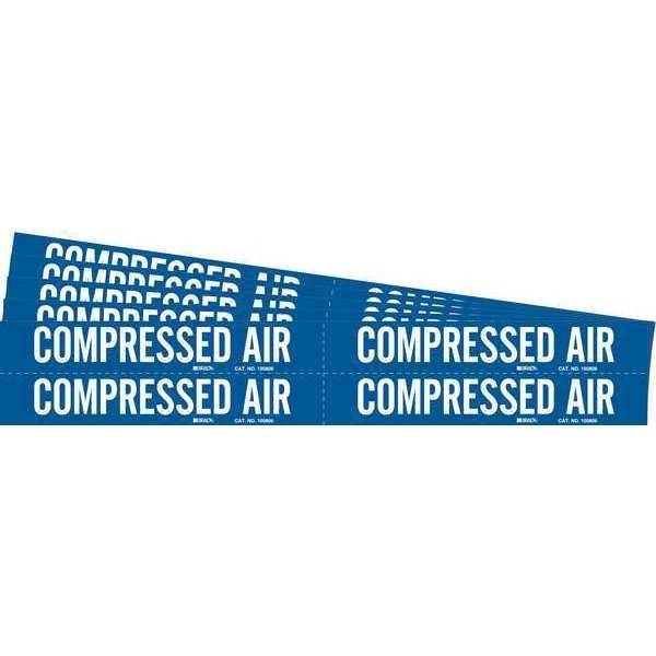 Pipe Marker, White, Compressed Air, PK5, 105809-PK, Brady, Mfr#: 105809-PK