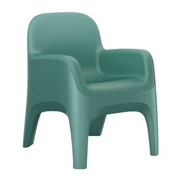 Crew Arm Chair, Floor Mount, Aqua, Cortech, Mfr#: 7484AQ