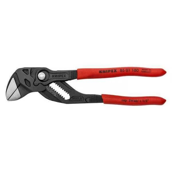 7.54 in Pliers Wrench / 86 01 series Black Pliers Wrench Smooth, Plastic Grip, Knipex, Mfr#: 86 01 180