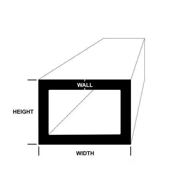 Aluminum Rectangle Tube, Aluminum, 6063 Alloy Type, 36 in L., EnjoyTool Select, Mfr#: 18110_36_0