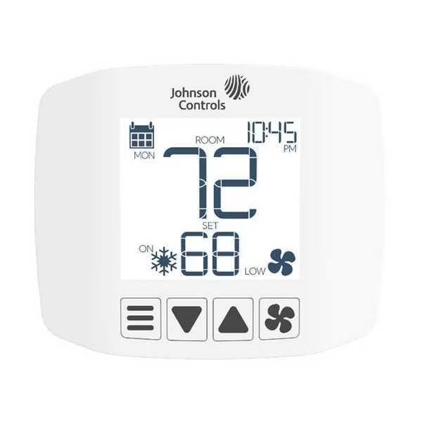 Thermostat, Push Button, 24 to 30V AC, Johnson Controls, Mfr#: FCP-PA-701-B