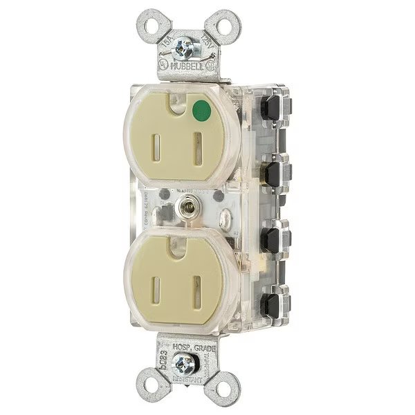 Extra Heavy Duty Hospital Grade SNAPConnect Receptacle, Hubbell, Mfr#: SNAP8200ILTR