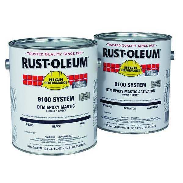 Epoxy Activator and Finish Kit, Navy Gray, Semi-gloss, (2) 1 gal, 100 to 175 sq ft/gal, 9100 Series, Rust-Oleum, Mfr#: 9186402-4430