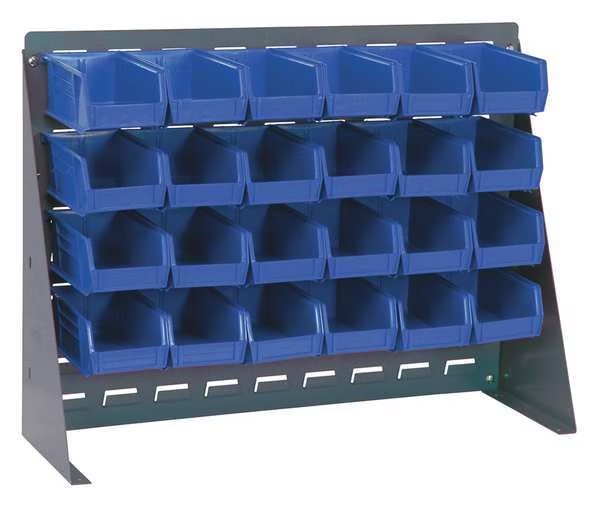 Steel Louvered Bench Rack, 27 in W x 1/4 in D x 21 in H, Gray, Quantum Storage Systems, Mfr#: QBR-2721-210-24BL