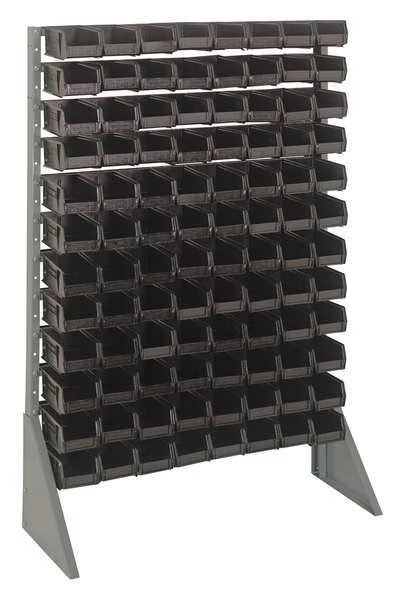 Steel Bin Rail Floor Rack, 15 in W x 36 in D x 54 in H, Black, Quantum Storage Systems, Mfr#: QRU-12S-210-96BK