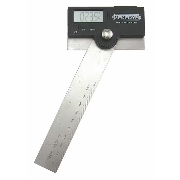 Digital Protractor, SS, 6 In, 0 to 180 deg, General Tools, Mfr#: 1702