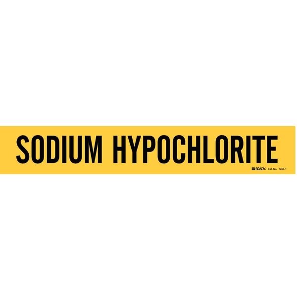 Pipe Marker, Sodium Hypochlorite, Yellow, 7264-1, Brady, Mfr#: 7264-1