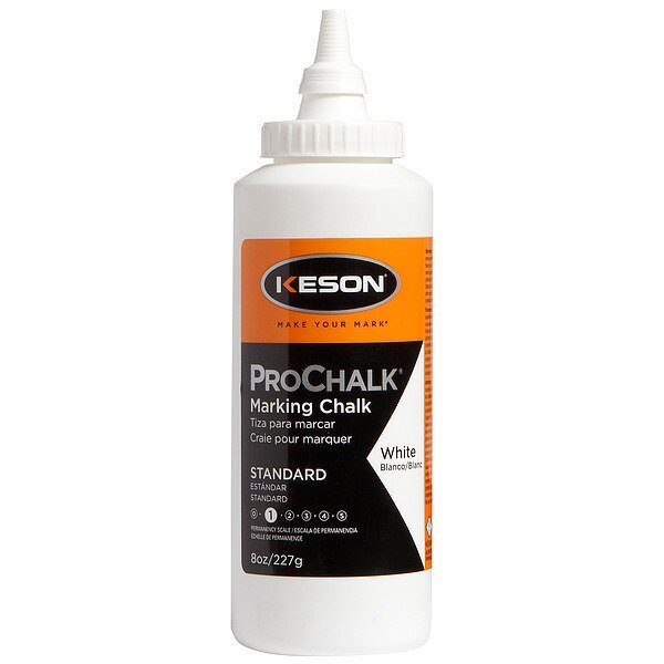 Marking Chalk Refill, White, 8 Oz, Keson, Mfr#: 8W