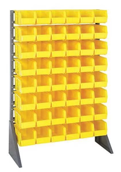 Steel Bin Rail Floor Rack, 36 in W x 15 in D x 54 in H, Yellow, Quantum Storage Systems, Mfr#: QRU-16S-230-48YL