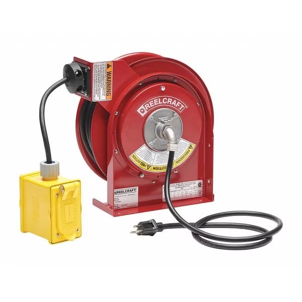 45 ft. 12/3 Extension Cord Reel 15.0 A Amps 2 Outlets 120V AC Voltage, Reelcraft, Mfr#: L 4545 123 7