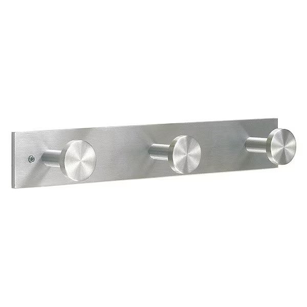 Coat Hook, 3 Hooks, 16 In W, Satin Aluminum, Glaro, Mfr#: D3SA