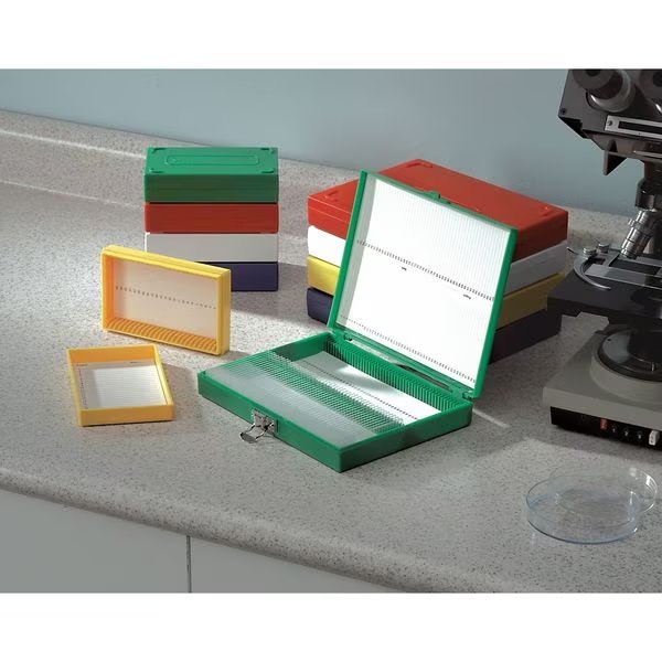 MICROSCOPE SLIDE BOX 25 SLOTTED WH HEA, Heathrow Scientific, Mfr#: HEA15989R