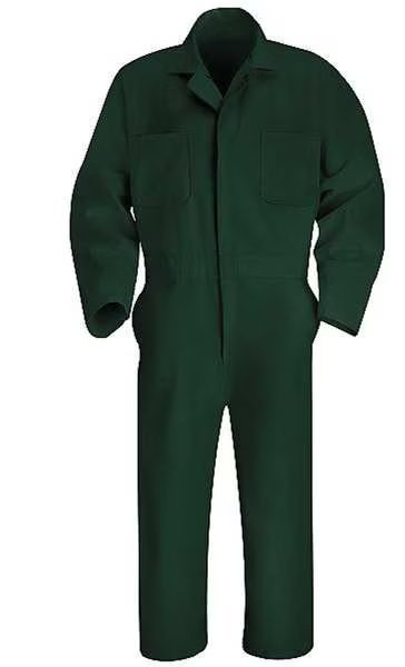 Coverall, Chest 48In., Green, Vf Workwear, Mfr#: CT10SG RG 48