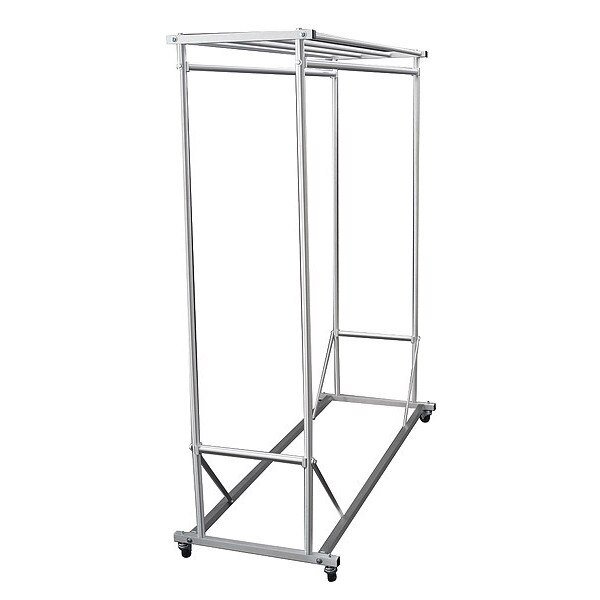 Double Sided Mobile Coat Rck, 60 In, Satin, Glaro, Mfr#: 135-5SA