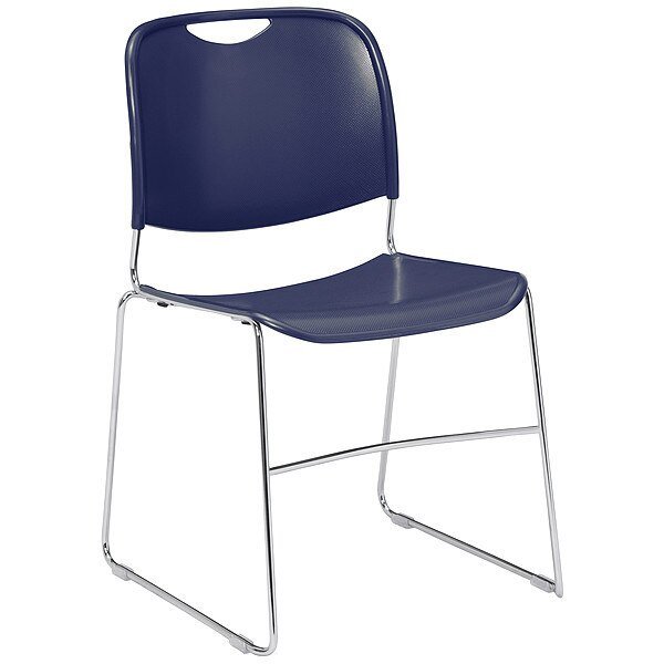 Stacking Chair, 8500 Series, Polypropylene Navy Blue, PK4, National Public Seating, Mfr#: 8505