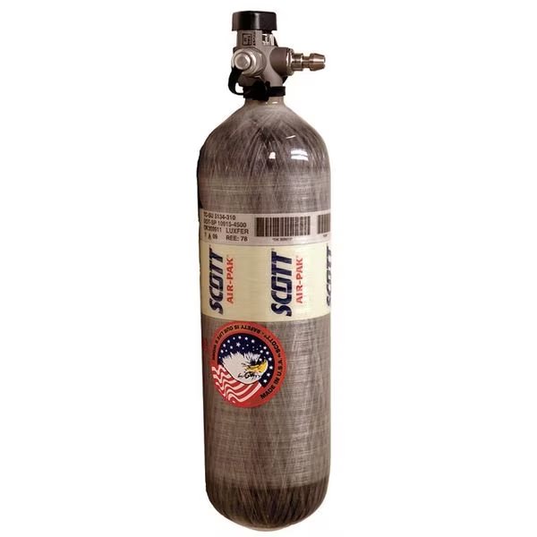 SCBA Cylinder, Carbon Wrapped, Gray, 3M Scott, Mfr#: 200130-01