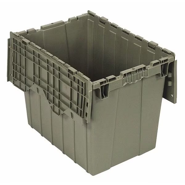 Gray Attached Lid Container, Plastic, Quantum Storage Systems, Mfr#: QDC2115-17