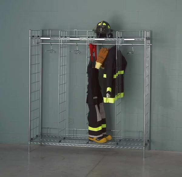 Single Sided Freestanding Ready Rack, Chrome, 21 in D, 74 in H, Groves, Mfr#: FSS-20/18