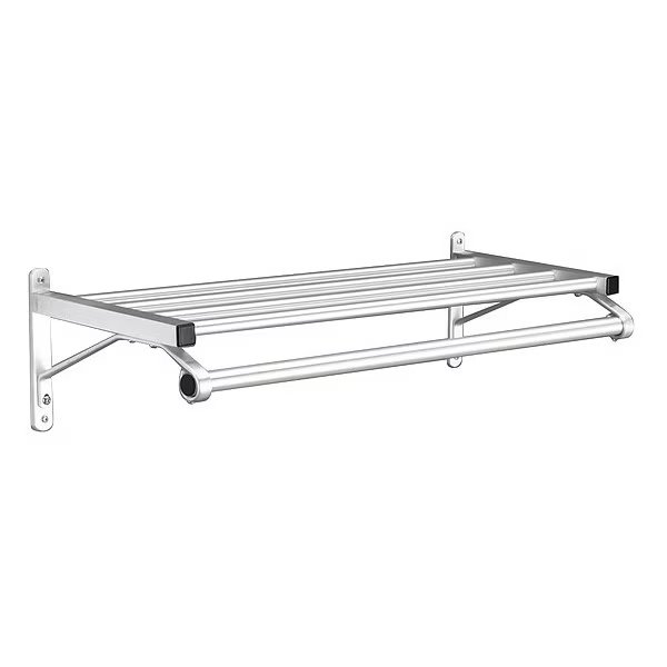 Coat Rack, 1 Shelf, 24 In W, Satin Aluminum, Glaro, Mfr#: 501-24SA