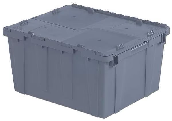 Gray Attached Lid Container, Plastic, 20.19 gal Volume Capacity, Orbis, Mfr#: FP261 Gray