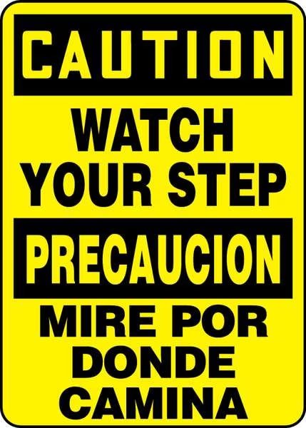 Spanish-Bilingual Caution Sign, 14